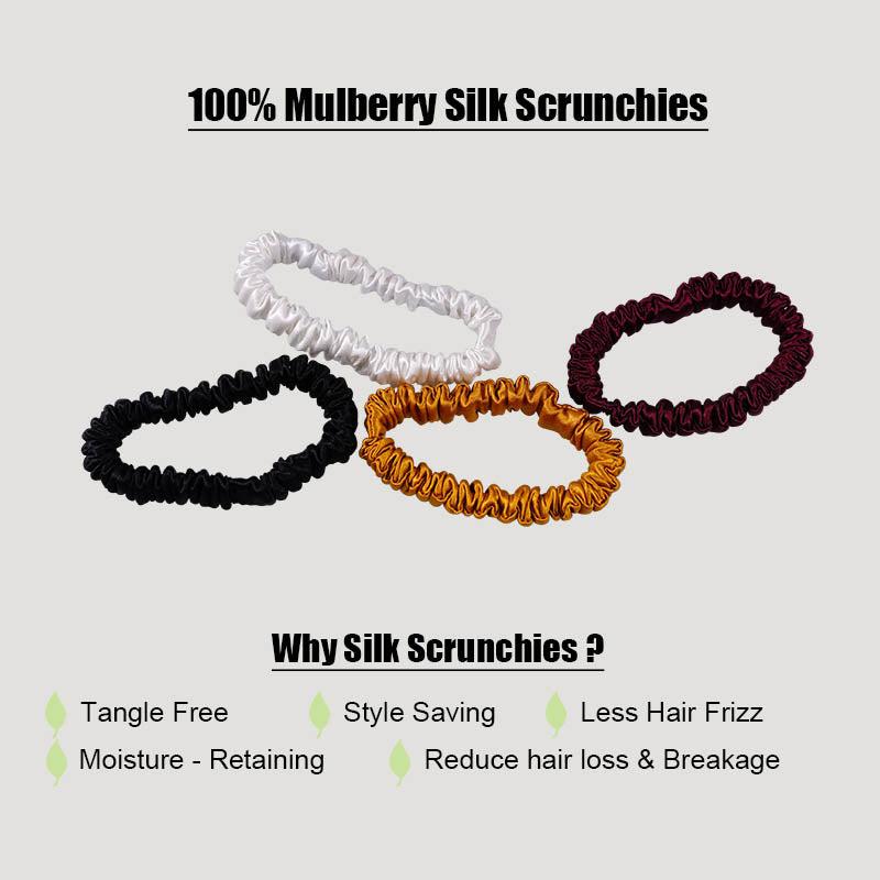 4 Pack Skinny Silk Scrunchies - Vitality