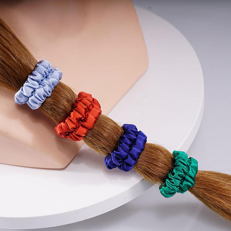 4 Pack Skinny Silk Hair Ties - Vigour 