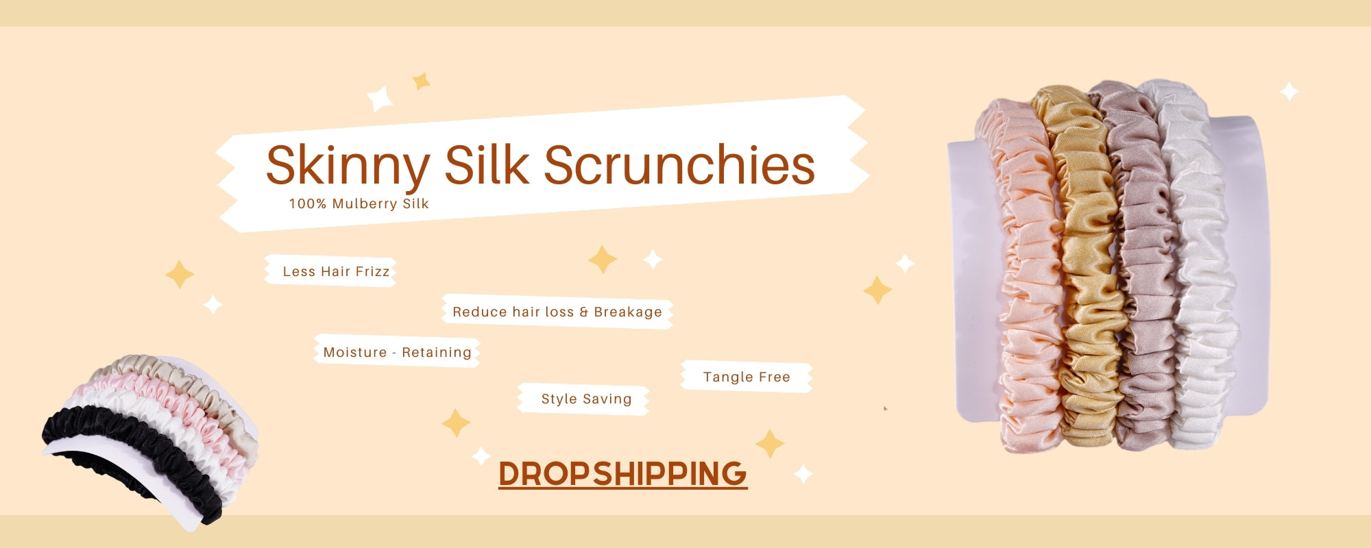 Skinny silk scrunchies