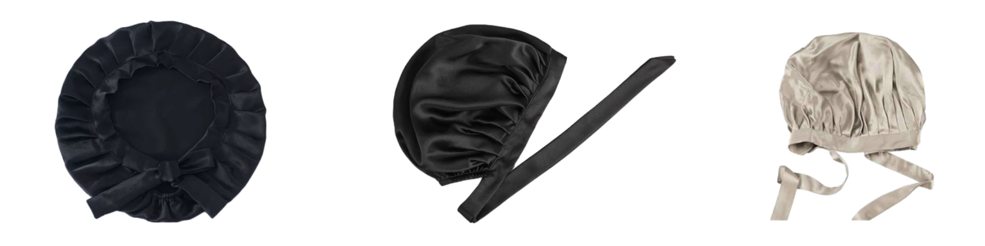 silk bonnet with tie