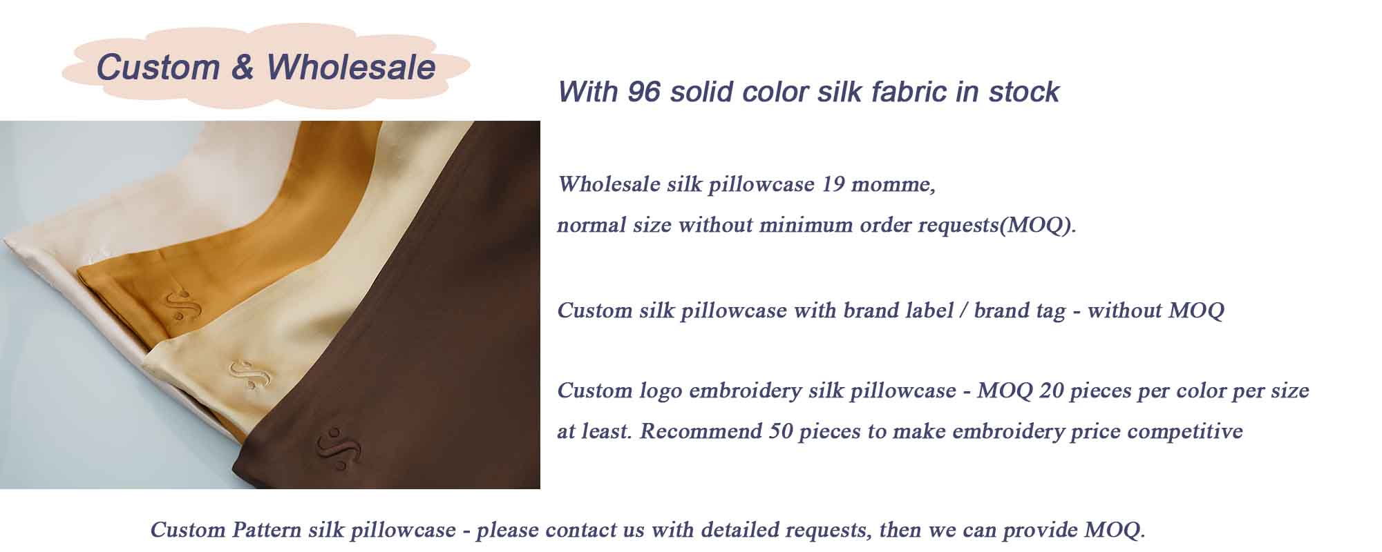 custom silk pillowcase wholesale