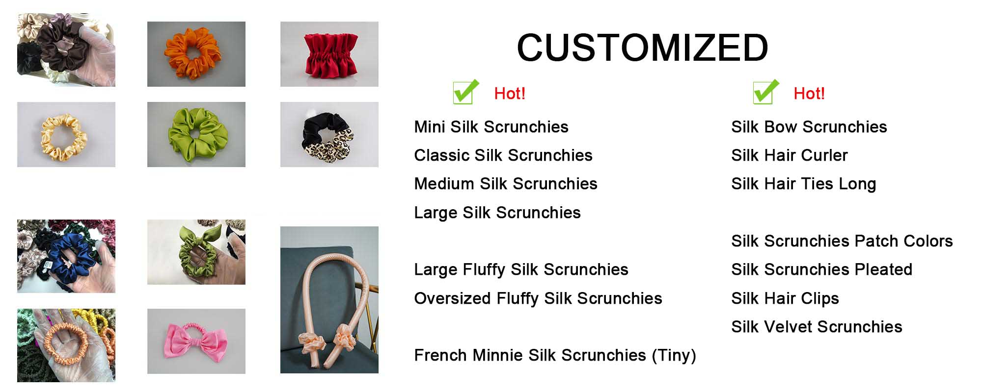 customized silk scrunchies