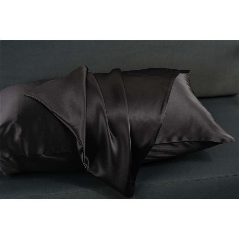 19 Momme silk pillowcase - Queen - Hidden Zip - Dark Grey