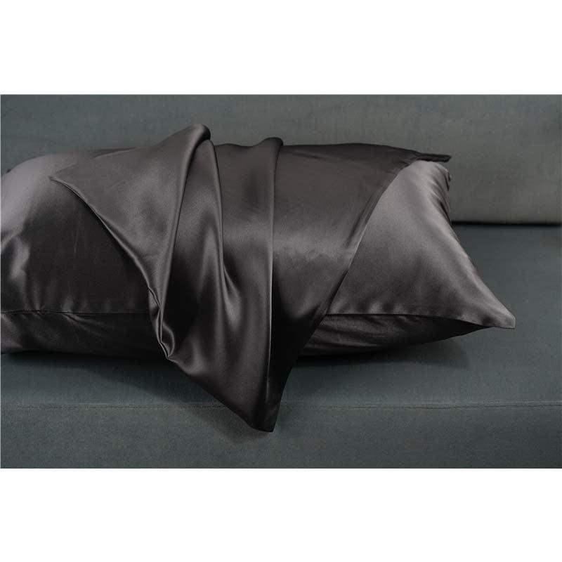 19 Momme silk pillowcase - Queen - Hidden Zip - Dark Grey