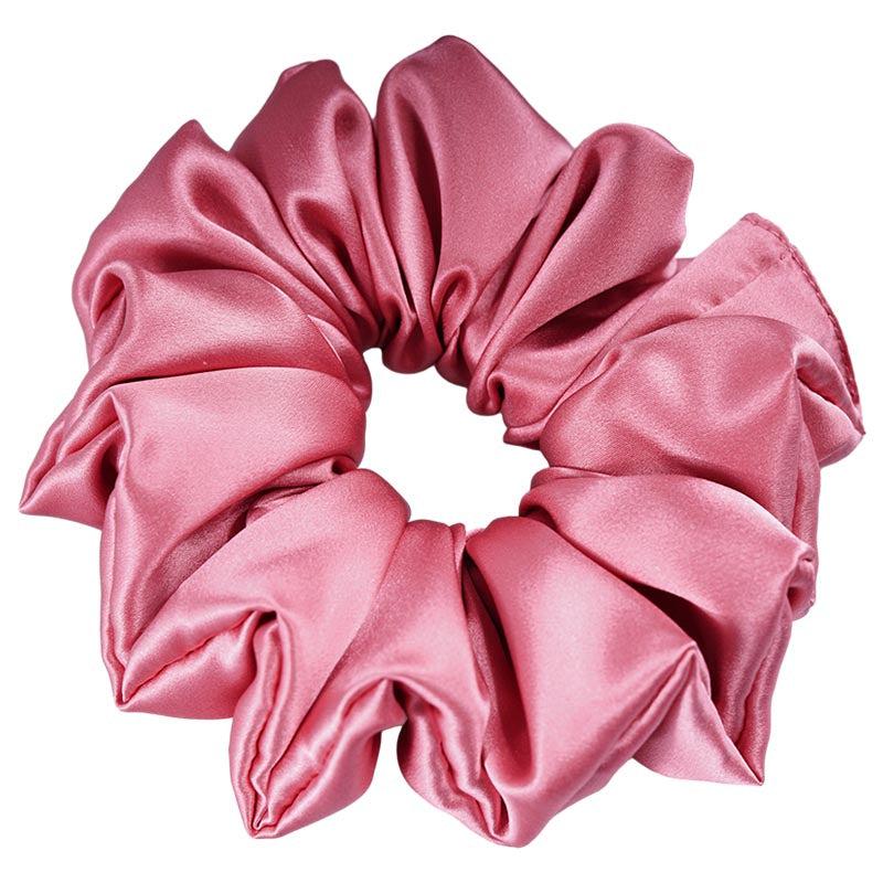 Oversized Silk Scrunchie Fluffy - Raspberry