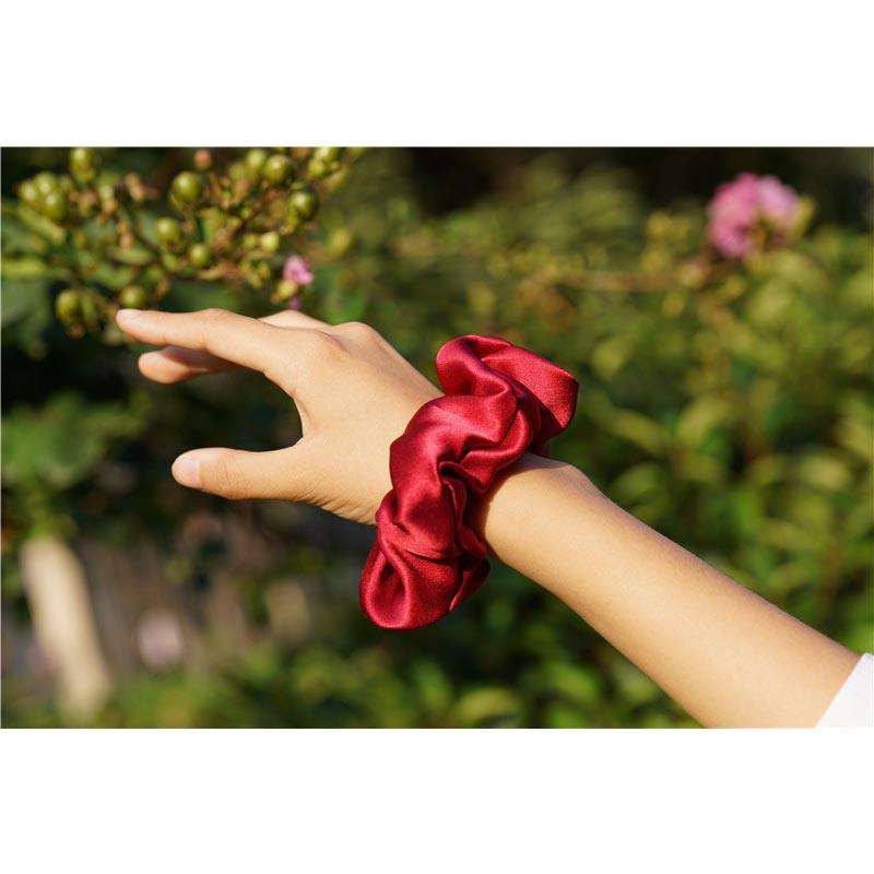 Large Silk Scrunchies China red