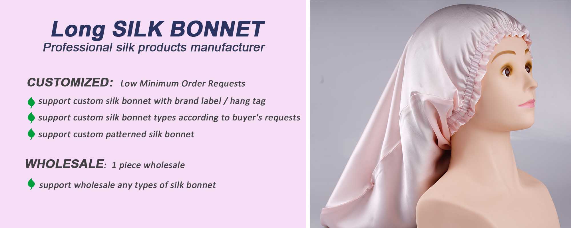 custom silk bonnet wholesale