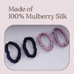 4 Pack Mini Silk Scrunchies - Blue & Burnished Lilac