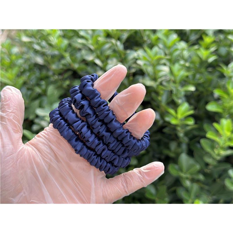 Indigo Blue silk scrunchies mini