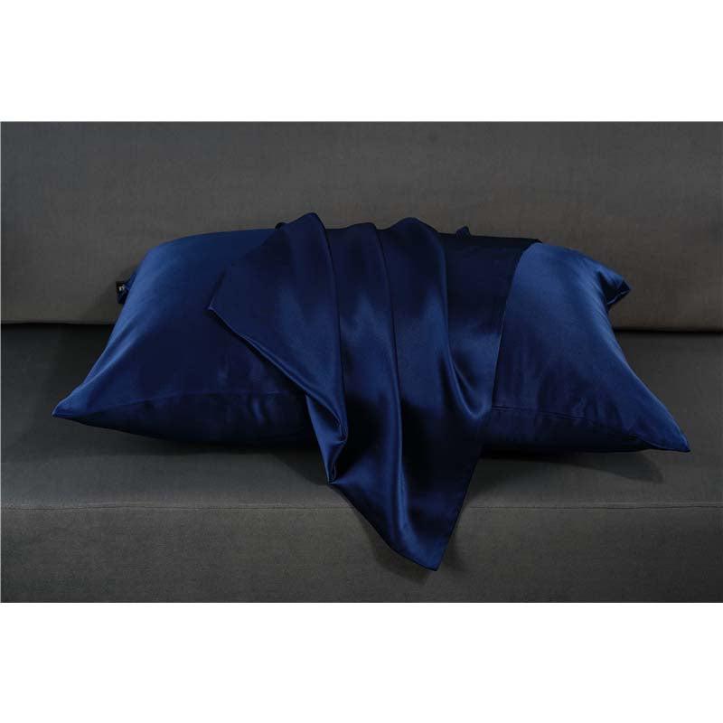 19 Momme silk pillowcase - Queen - Hidden Zip - Navy Blue