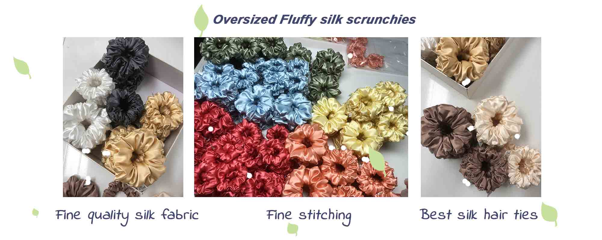 oversized fluffy silk scrunchies
