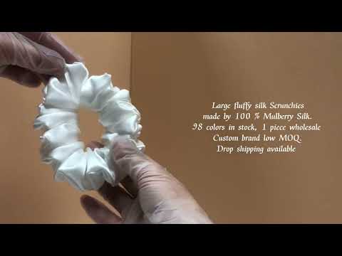 Large Fluffy Silk Scrunchies - custom and wholesale