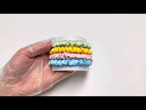 Thin silk scrunchies Candy - 4 Pack 