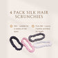 4 Pack Skinny Silk Hair Ties - Classic