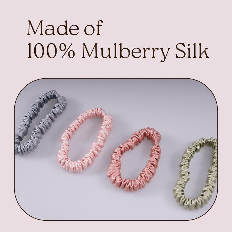 4 Pack Skinny Silk Scrunchies - Moderate 