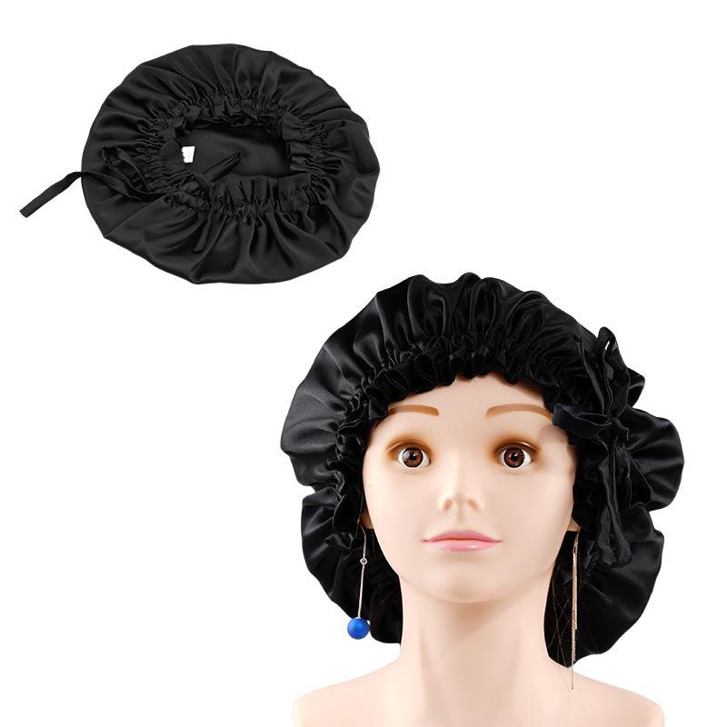 Adjustable silk bonnet black - dropshipping