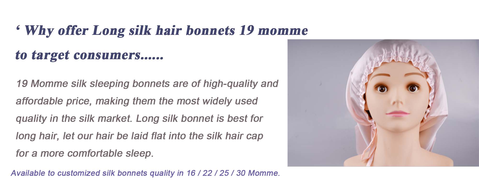 long silk hair bonnet