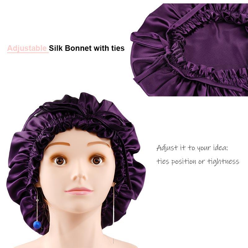 Adjustable silk bonnet Dark Purple - dropshipping