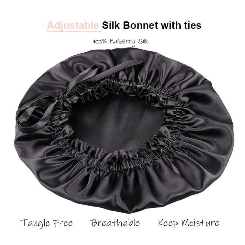 Adjustable silk bonnet Charcoal - Dropshipping