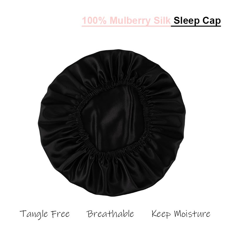 Silk Sleep Cap Black - Dropshipping