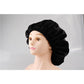 Silk Hair Bonnet - Double side no edge - Black