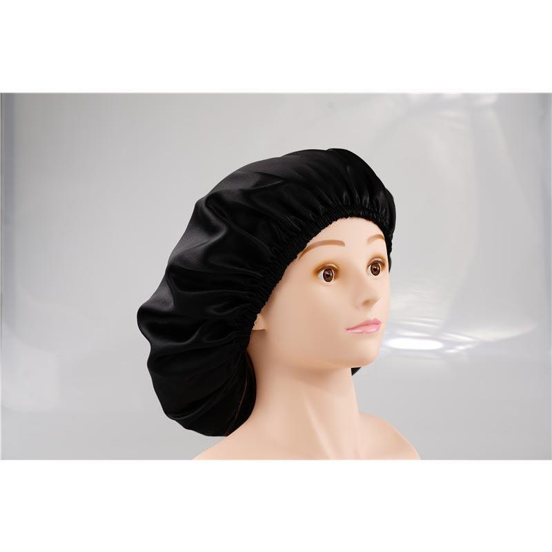 Silk Hair Bonnet - Double side no edge - Black