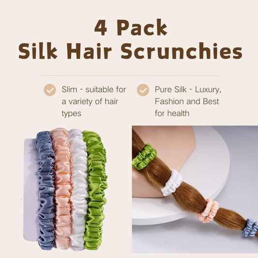 Mini silk hair scrunchies - Youthful 