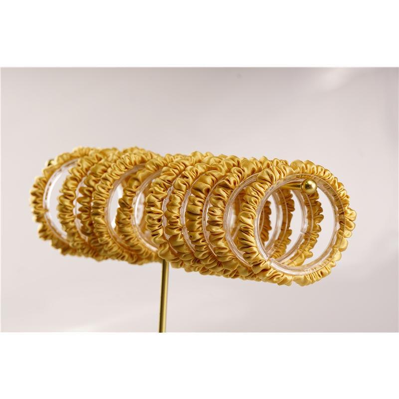 Bright Gold silk scrunchies mini