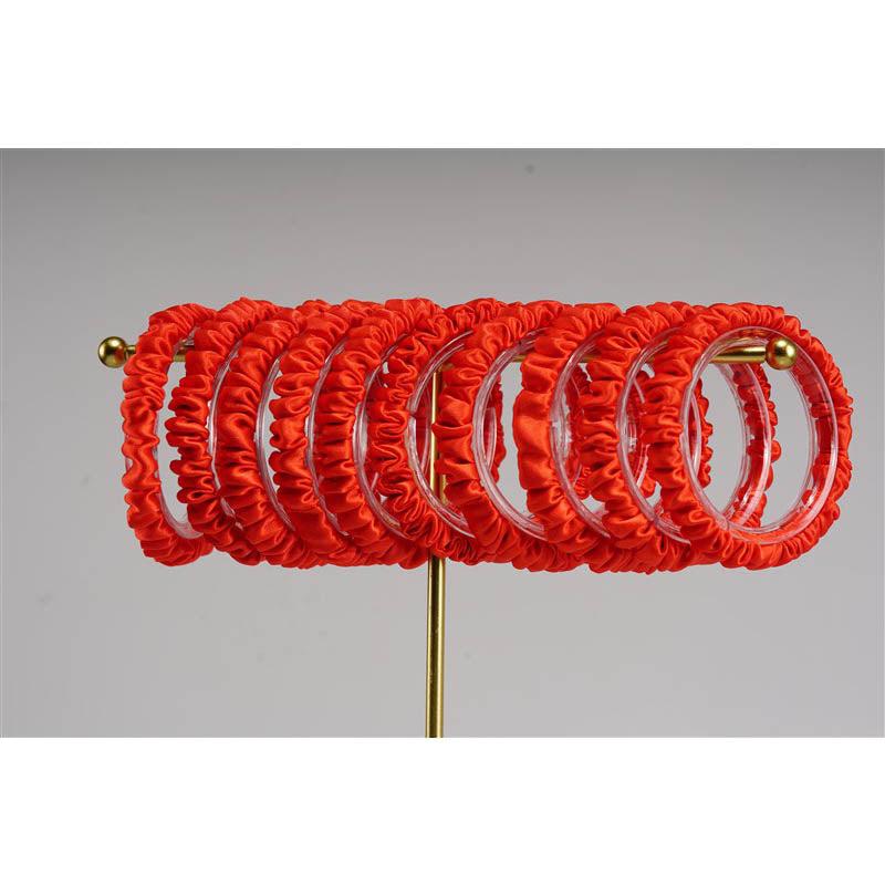 Persimmon red silk scrunchies mini