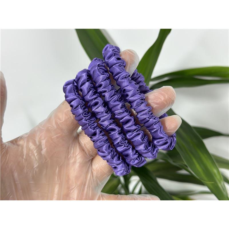 Royal purple silk scrunchies mini