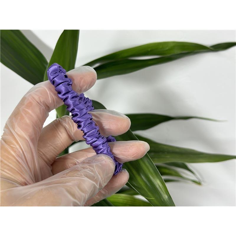Royal purple silk scrunchies mini