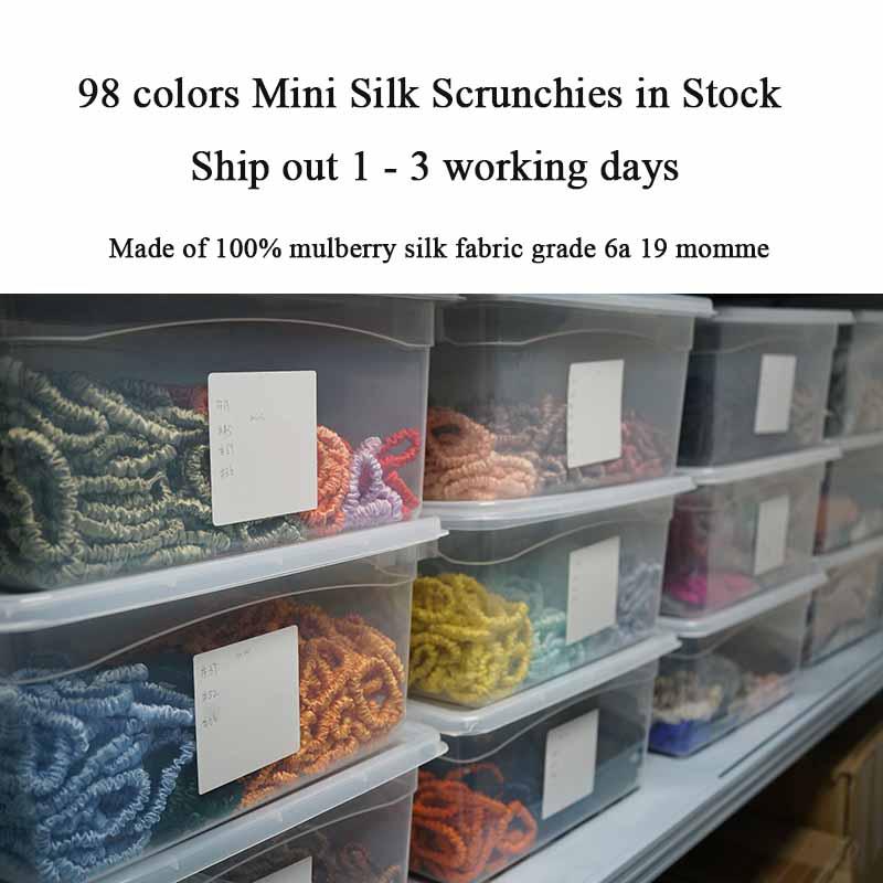 500 pieces mini silk scrunchies wholesale mix colors