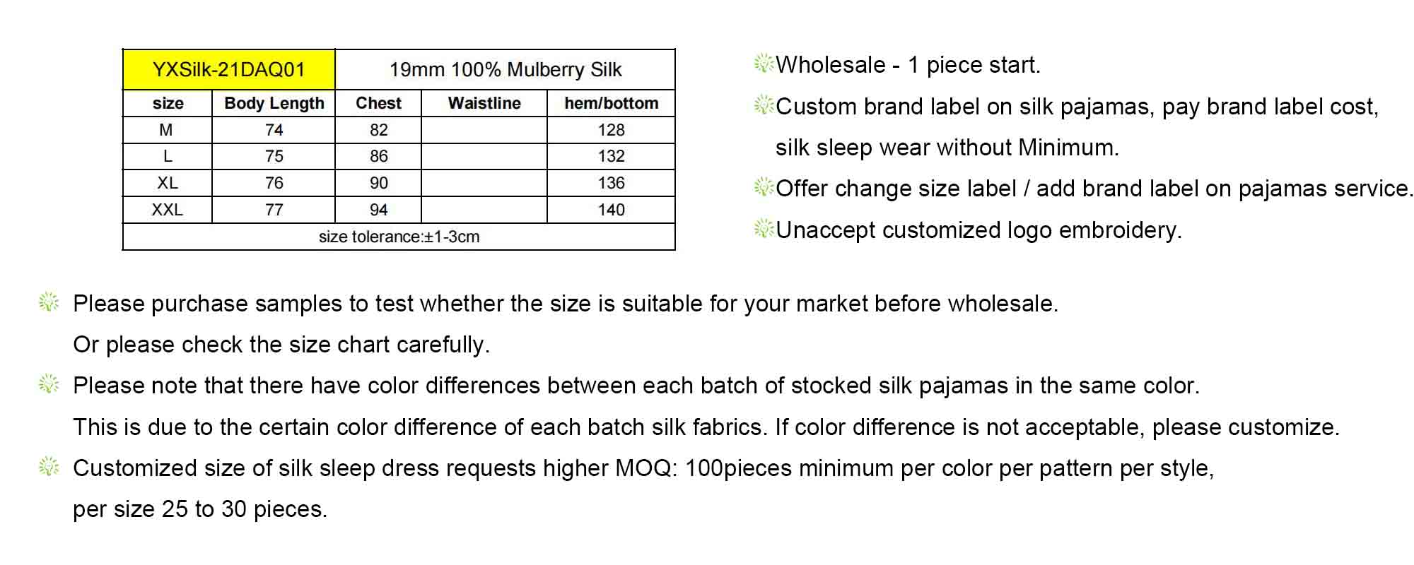 Silk Night Dress 16 Momme - custom and wholesale