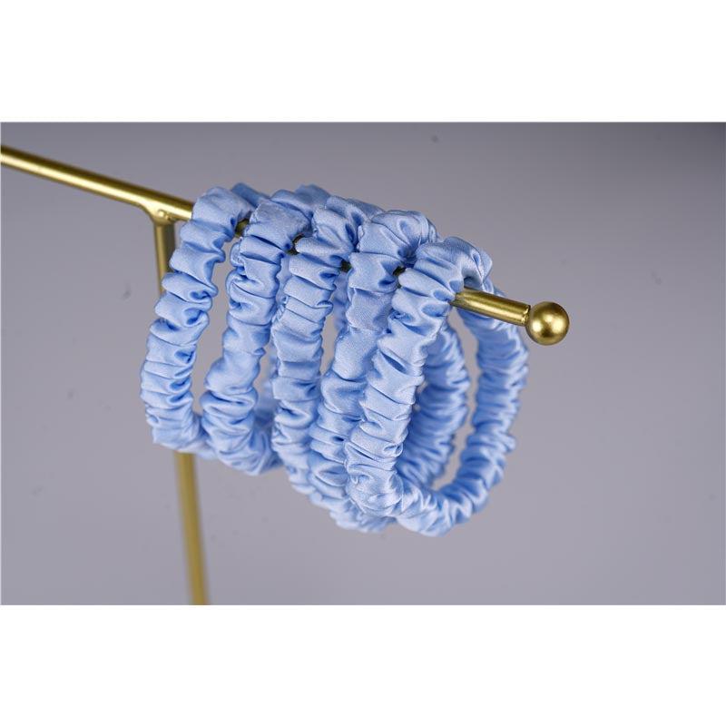 Light Blue silk scrunchies mini