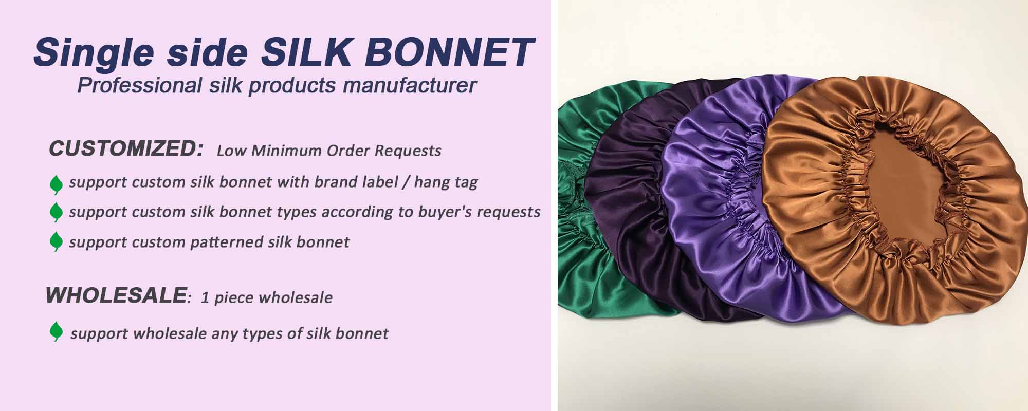 custom silk bonnet wholesale