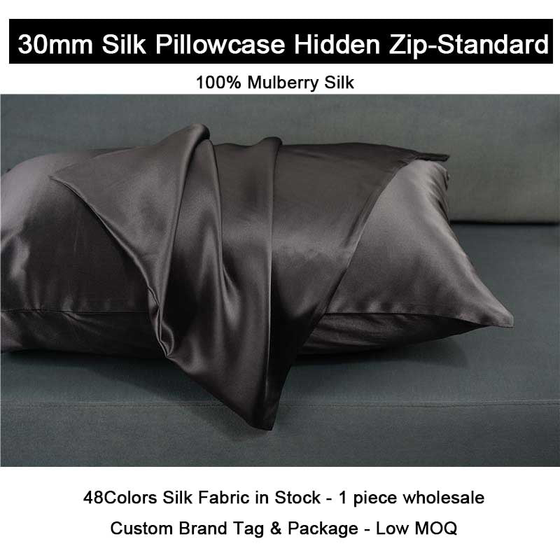 30 Momme Silk Pillowcase - Hidden zip - Standard size - custom and wholesale