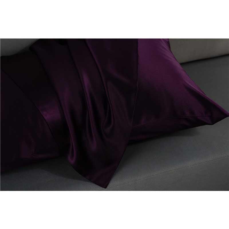 19 Momme silk pillowcase - Queen - Hidden Zip - Deep Purple
