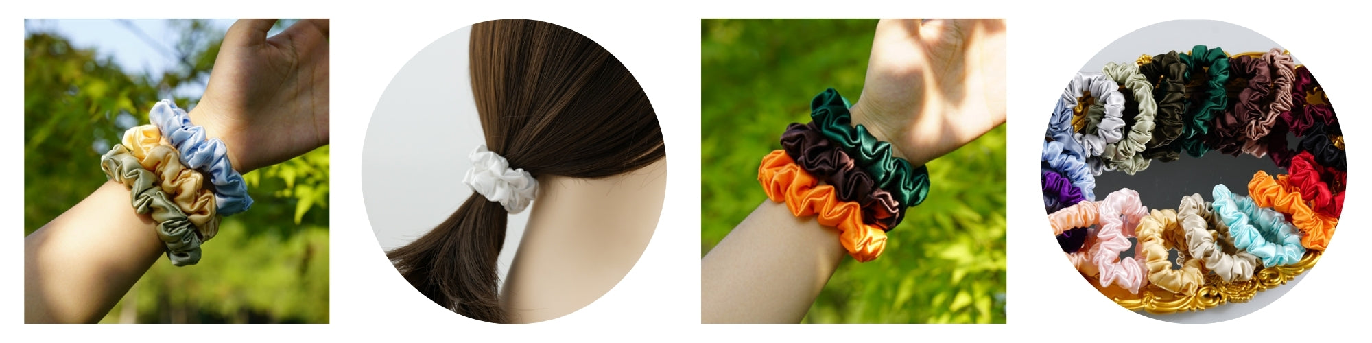 silk hair scrunchies