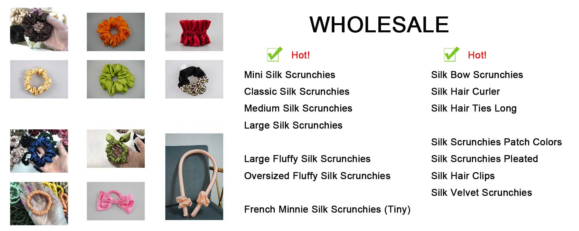 silk scrunchie wholesale