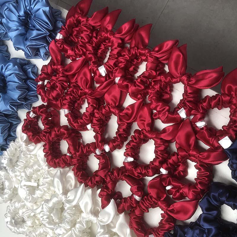 Silk Bow Scrunchies - small bow - custom and wholesale