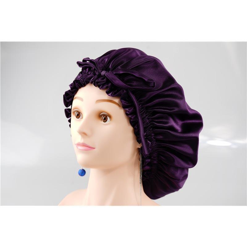Silk hair cap - Double side - adjustable - Deep Purple