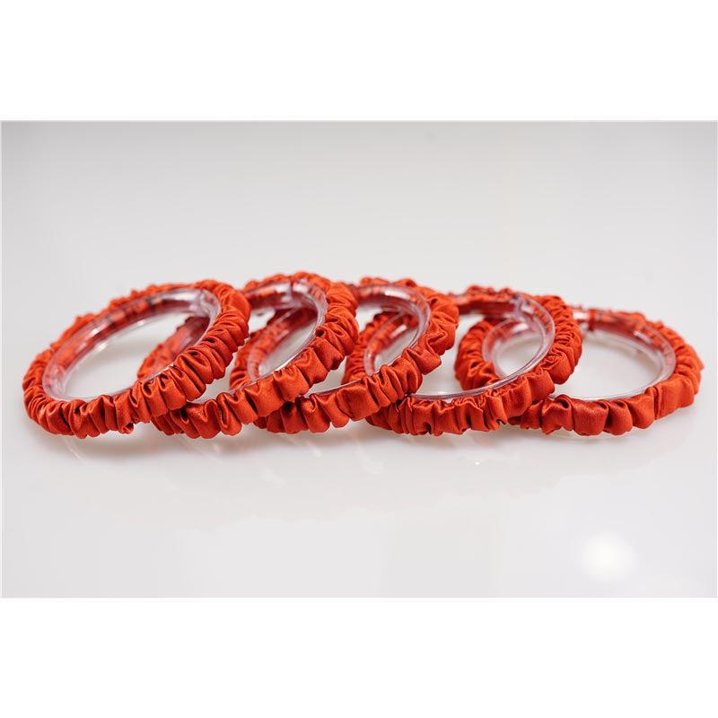 Orange Red silk scrunchies mini