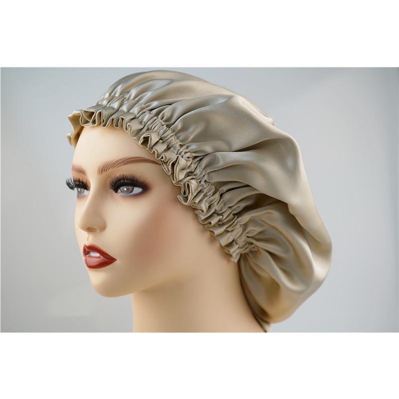 Silk hair cap - Double side - adjustable - Light Beige