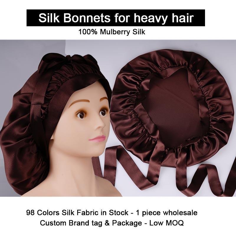 Adjustable silk bonnets single side for heavy hair