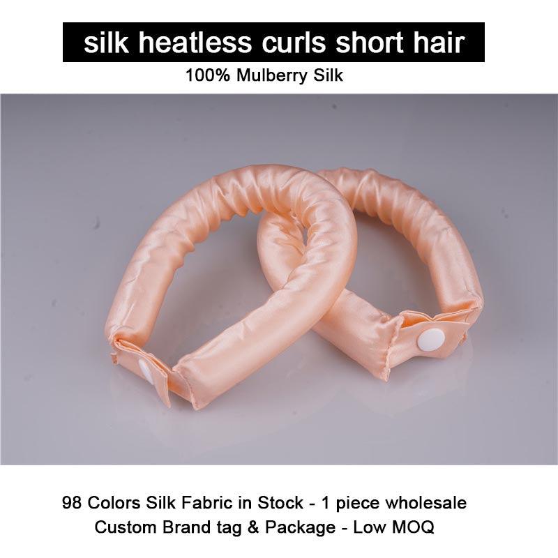 silk heatless curls short hair