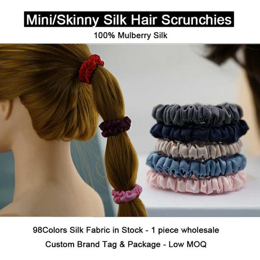 Mini Silk Scrunchies - custom and wholesale