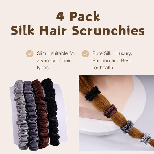 Skinny silk hair ties Darkness Falls - 4 Pack