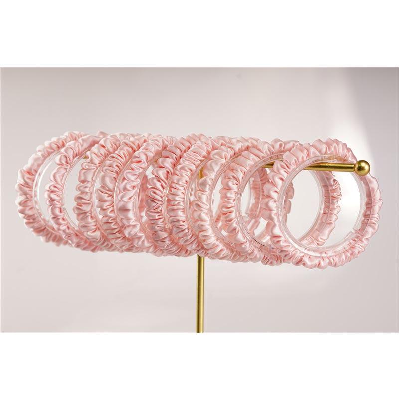 Pink silk scrunchies mini