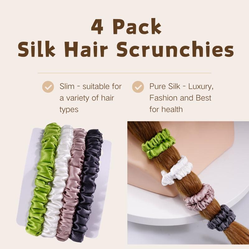 Silk skinny scrunchies - 4 Pack - Revived