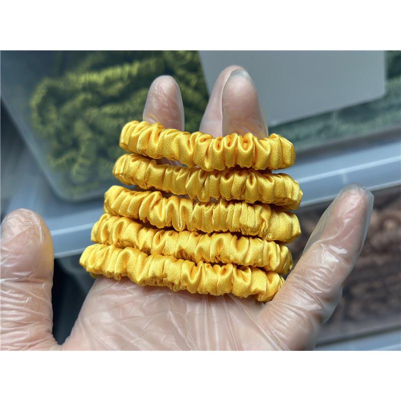 Emperor yellow silk scrunchies mini